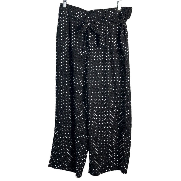 Halogen Polka Dot Wide Leg Tie Waist Pants Size Small Beachy Summer - Picture 1 of 11